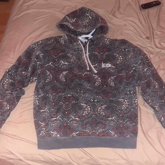 Kith Printed Fleece Williams III Hoodie Navy/Floral - Picture 1 of 7